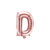 Folija balona burts &quot;D&quot;, 35 cm, rozā zelts
