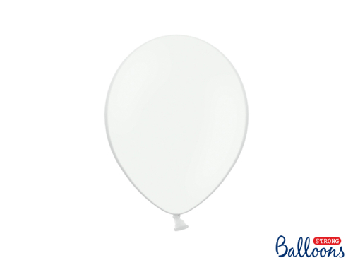 Spēcīgi baloni 27 cm, pastelis tīri balts (1 gab. / 10 gab.)