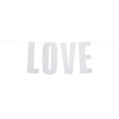 Banner Love, sudrabs, 21x55cm