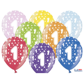 Balloons 30cm, 1st Birthday, Metallic Mix (1 pkt / 50 pc.)