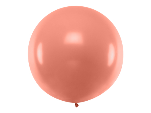 Круглый воздушный шар 1м, розовое золото металлик