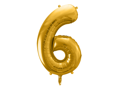 Folija balonu numurs '' 6 '', 86cm, zelts
