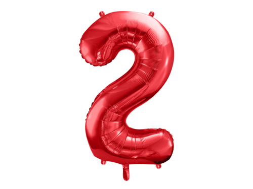 Folijas balonu numurs '' 2 '', 86cm, sarkans