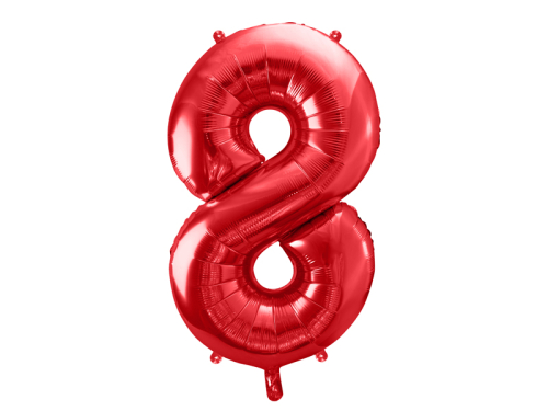 Folijas balonu numurs '' 8 '', 86cm, sarkans