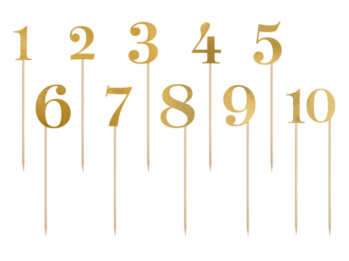 Номер на столе, золото, 25,5-26,5см (1 шт. / 11 шт.)