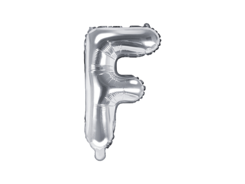 Folija balona burts "F", 35 cm, sudrabs