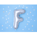Folija balona burts "F", 35 cm, sudrabs