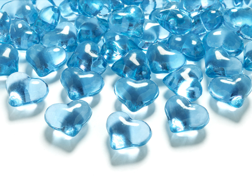 Crystal hearts, turquoise, 21mm (1 pkt / 30 pc.)