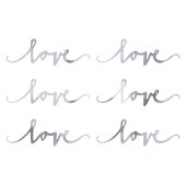 Бумажные украшения Love, серебро, 6х20см (1 шт. / 6 шт.)