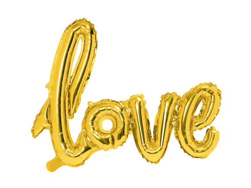 Foil Balloon Love, gold, 64*102cm