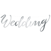 Banner Wedding, sudraba, 16.5x45cm