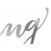 Banner Wedding, sudraba, 16.5x45cm Banner Wedding, sudraba, 16.5x45cm