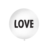 Milzu balons 1 m, mīlestība, balts