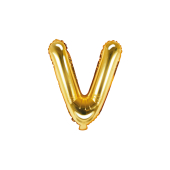 Воздушный шар из фольги с буквой &amp;quot;V&amp;quot;, 35см, золото