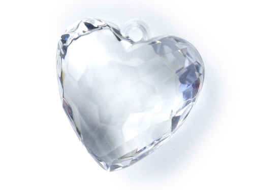 Pendants Hearts, colourless, 40 x 42mm (1 pkt / 5 pc.)