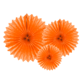 Салфеточный веер, оранжевый, 20-40см (1 упаковка / 3 шт.)