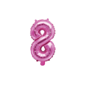 Folija balona numurs &quot;8&quot;, 35 cm, tumši rozā