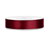 Satin Ribbon, deep red, 12mm/25m (1 pc. / 25 lm)