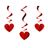 Swirls Hearts, красные, 60см (1 шт. / 3 шт.)
