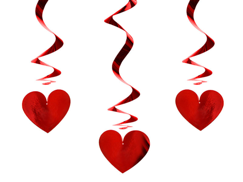 Swirls Hearts, красные, 60см (1 шт. / 3 шт.)