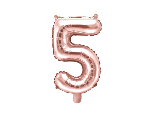 Folija balona numurs &quot;5&quot;, 35 cm, rozā zelts