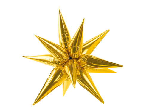 Folija balons Star 3D, 95cm, zelts Folija balons Star 3D, 95cm, zelts