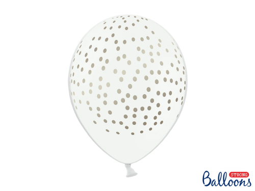 Balloons 30cm, Dots, Pastel Pure White (1 pkt / 50 pc.)