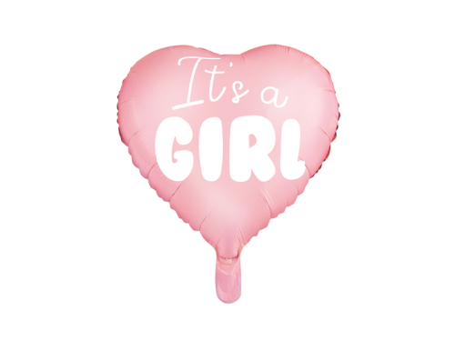 Фольгированный воздушный шар Heart - It&#39;s a girl, 45см, светло-розовый