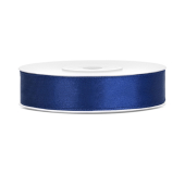 Satin Ribbon, navy blue, 12mm/25m (1 pc. / 25 lm)