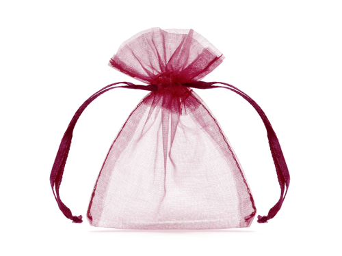 Organza pouches, deep red, 10cm (1 pkt / 20 pc.)