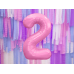 Folija balonu numurs '' 2 '', 86cm, rozā