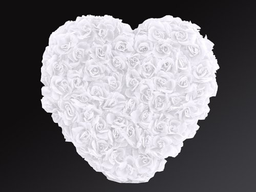 Full flower heart, white, 50cm