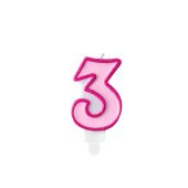 Свеча на день рождения Number 3, розовая, 7см