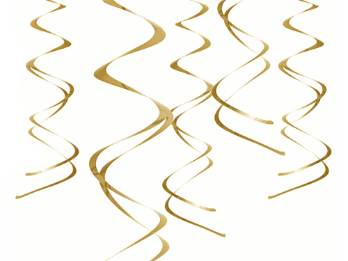 Hanging decorations Swirls, gold (1 pkt / 5 pc.) Hanging decorations Swirls, gold (1 pkt / 5 pc.)