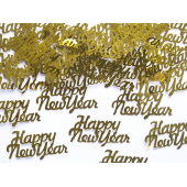 Конфетти Happy New Year, золото, 4 x 2cm, 3g