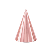Svētku cepures, rozā zelta, 16 cm (1 gab. / 6 gab.)