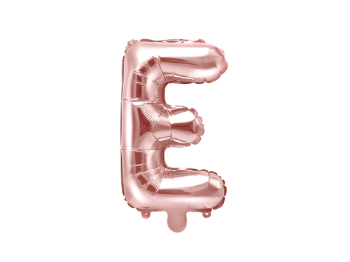 Folija balona burts "E", 35 cm, rozā zelts