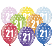 Balloons 30cm, 21st Birthday, Metallic Mix (1 pkt / 50 pc.)
