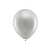 Varavīksnes baloni 30 cm metāliski, sudrabaini (1 gab. / 100 gab.)