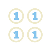 Paper decorations 1, sky-blue, 5.5cm (1 pkt / 4 pc.)