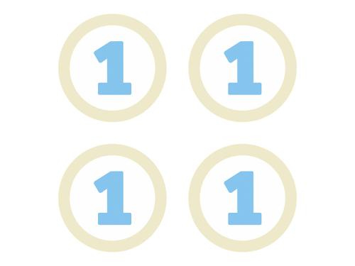 Paper decorations 1, sky-blue, 5.5cm (1 pkt / 4 pc.) Paper decorations 1, sky-blue, 5.5cm (1 pkt / 4 pc.)