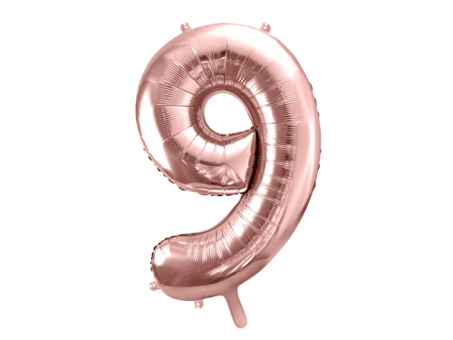 Folijas balonu numurs '' 9 '', 86cm, Rose Gold