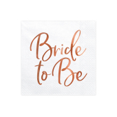 Салфетки Bride to be, розовое золото, 33x33см (1 упаковка / 20 шт.)