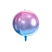 Ombre bumbiņa ar balonu, violeta un zila, 35cm