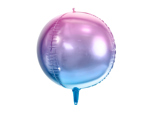 Ombre bumbiņa ar balonu, violeta un zila, 35cm