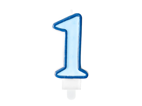 Свеча на день рождения Number 1, синяя, 7см Свеча на день рождения Number 1, синяя, 7см