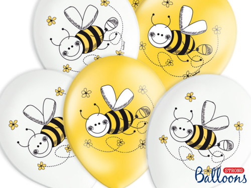 Balloons 30cm, Bees, Pastel Mix (1 pkt / 50 pc.)
