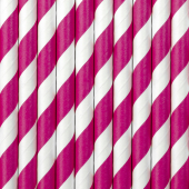 Paper Straws, dark pink, 19.5cm (1 pkt / 10 pc.)