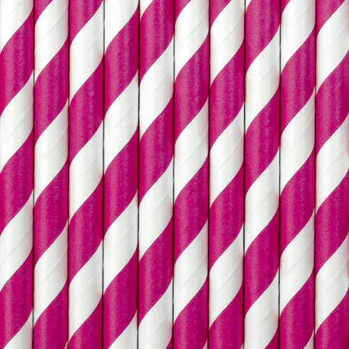 Paper Straws, dark pink, 19.5cm (1 pkt / 10 pc.) Paper Straws, dark pink, 19.5cm (1 pkt / 10 pc.)