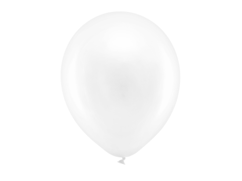 Varavīksnes baloni 30 cm, metāliski, balti (1 gab. / 100 gab.)
